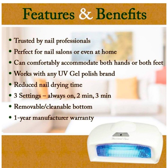 Thermal Spa UV Auto Gel Lamp Nail Dryer - Picture 2 of 10